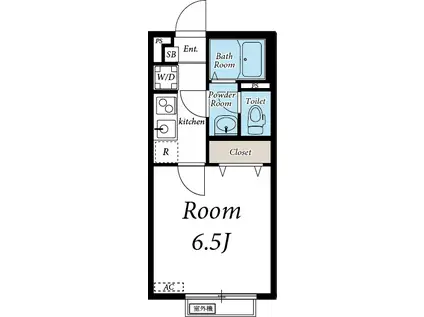 リブリ・モンターニュ千早(1K/1階)の間取り写真