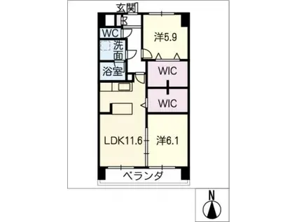 けやきヒルズ(2LDK/10階)の間取り写真