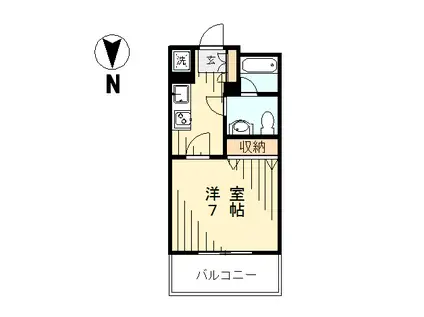 ベルハニー(1K/10階)の間取り写真