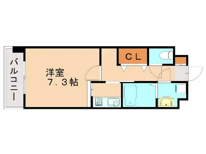 サンビオラ(1K/2階)の間取り写真