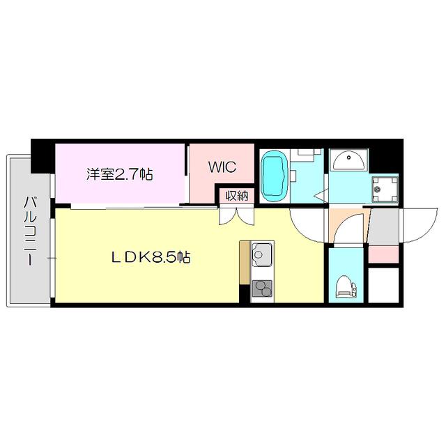 セレニテ東三国ミラク(1LDK/8階)の間取り写真