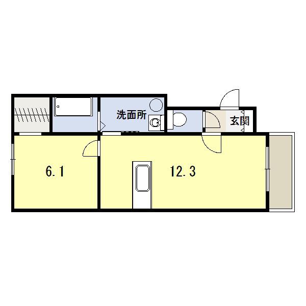 デスパシオIII(1LDK/1階)の間取り写真