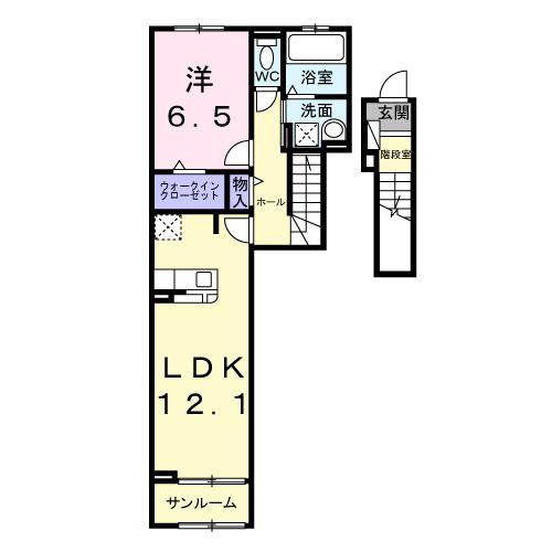 エリオス(1LDK/2階)の間取り写真