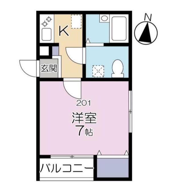 SOLEIL花畑(1K/1階)の間取り写真