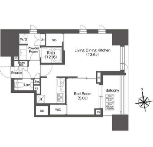 クラッシィハウス大手町(1LDK/6階)の間取り写真