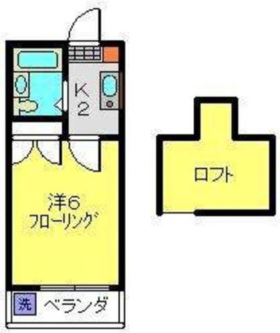 グランディ井田(1K/2階)の間取り写真