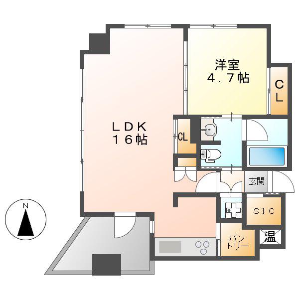 YZ MAHOROBA(1LDK/8階)の間取り写真