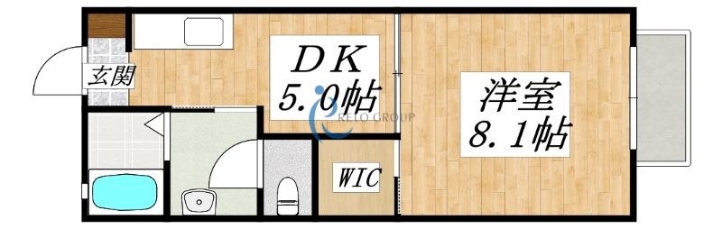ドリーム(1DK/1階)の間取り写真