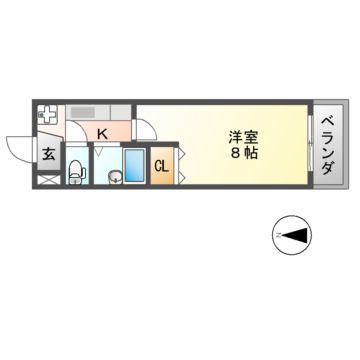 パテオ古市(1K/1階)の間取り写真
