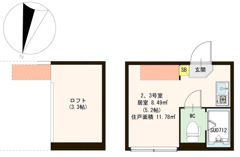リッシュ小岩(ワンルーム/1階)の間取り写真