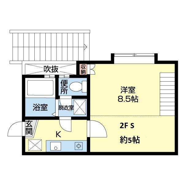 クレセントカミート(1SK/2階)の間取り写真