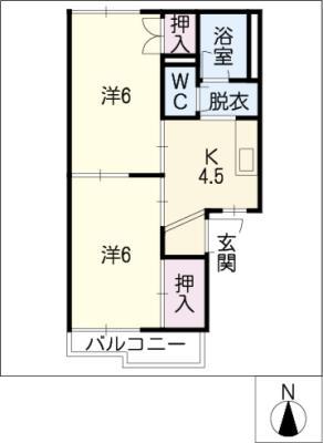 エルピメゾン(2K/1階)の間取り写真