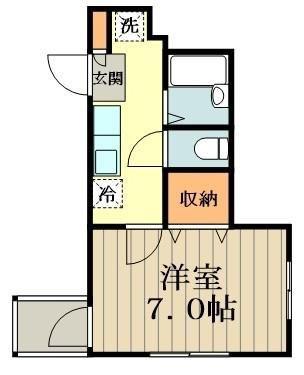 ボヌール(1K/1階)の間取り写真