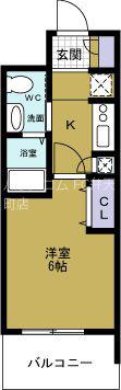PARK HILLS 弁天町 REVE(1K/5階)の間取り写真