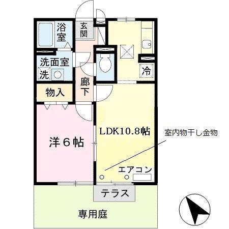 プラシード(1LDK/1階)の間取り写真