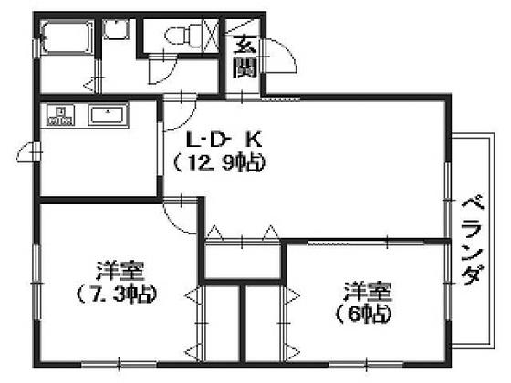 レトアSIN(2LDK/2階)の間取り写真