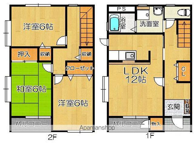 ジャンティービレッジ弐番館(3LDK/2階)の間取り写真