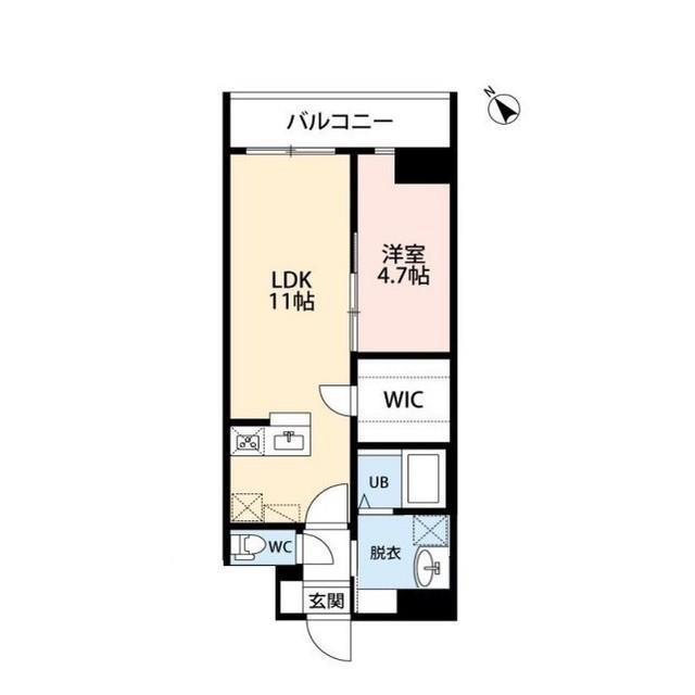 リベラ上大川前(1LDK/3階)の間取り写真