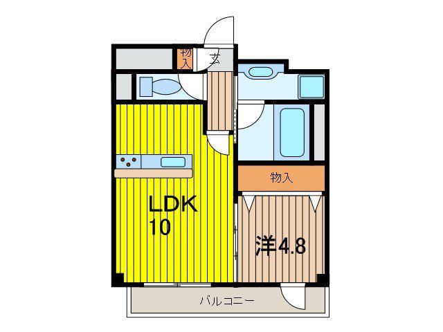 KASHIWA(1LDK/3階)の間取り写真