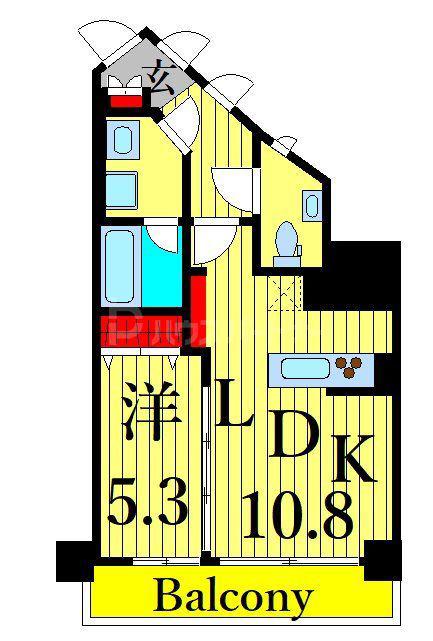 ROOTS BUNKYO OTOWA(1LDK/3階)の間取り写真