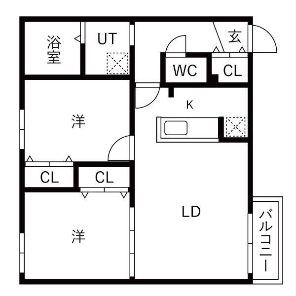 TERRACE SOEN(2LDK/2階)の間取り写真