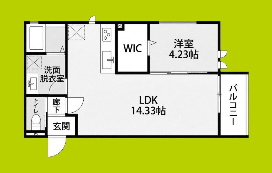 MAISONLUNA(1LDK/3階)の間取り写真