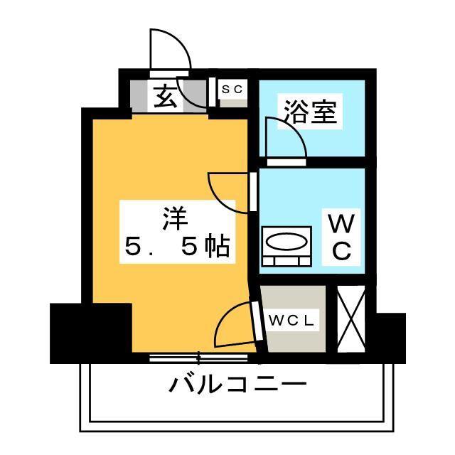 パークアクシス錦糸町スタイルズ(ワンルーム/6階)の間取り写真