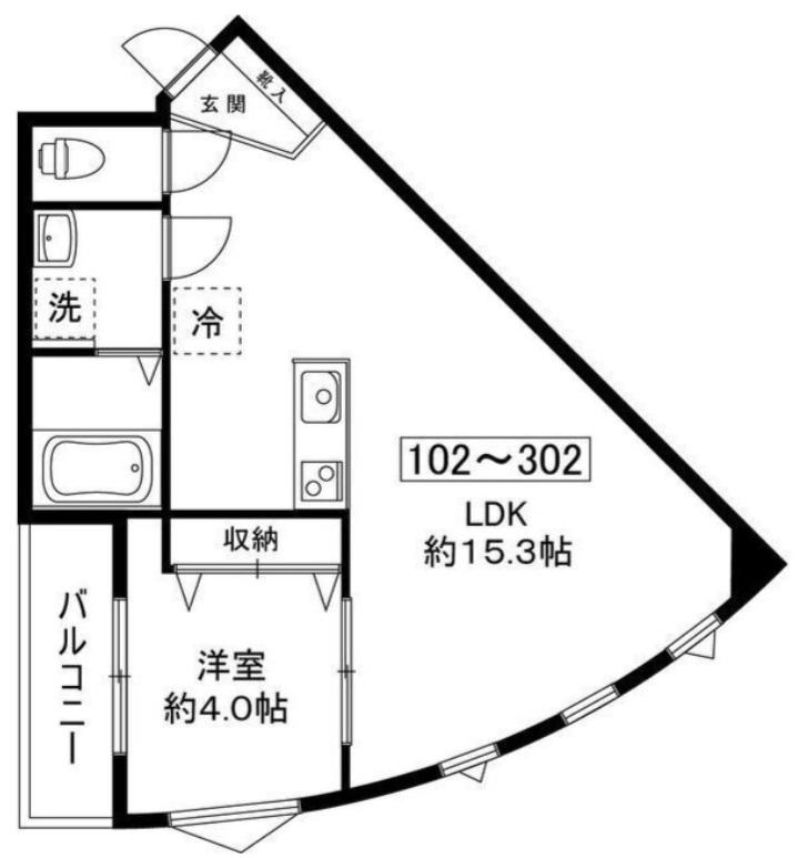 ミラドール天王台(1LDK/2階)の間取り写真