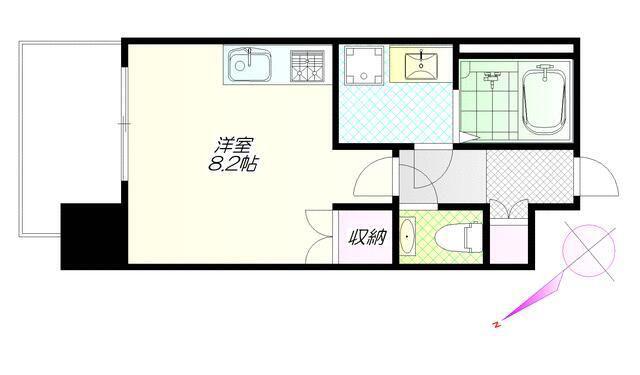 シティタワー新宿(ワンルーム/12階)の間取り写真