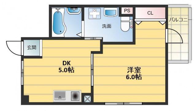 第8美和マンション(1DK/2階)の間取り写真