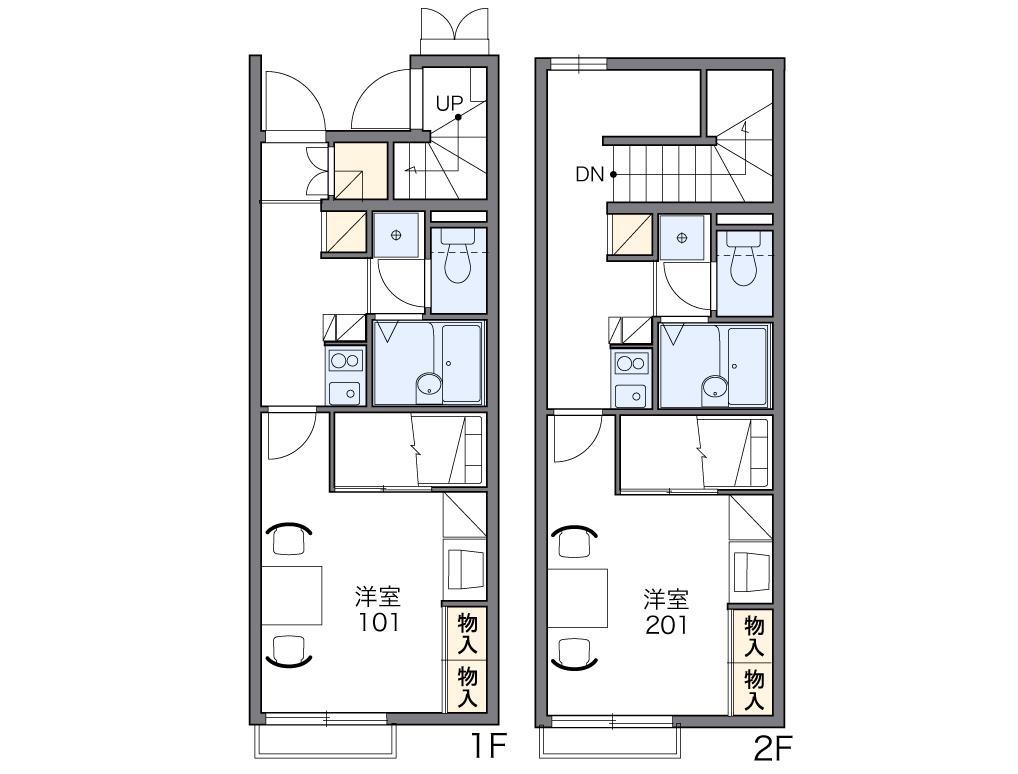 レオパレスデンファレ花田II(1K/1階)の間取り写真