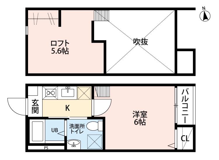 ブエナビスタ長町(1K/2階)の間取り写真