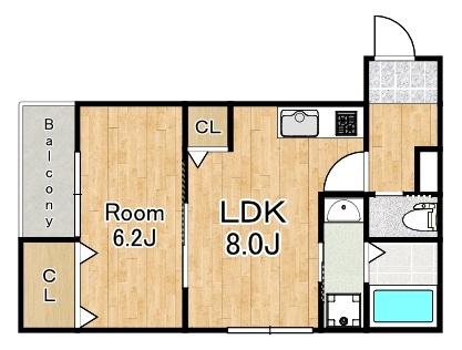 アート大正(1LDK/2階)の間取り写真