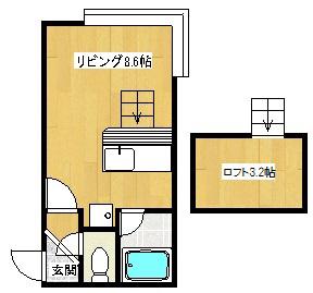 グランステージ南5条(ワンルーム/2階)の間取り写真