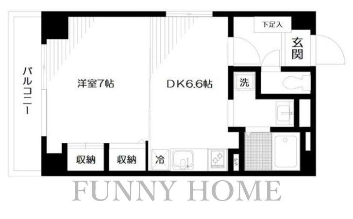 ボヌール三軒茶屋(1DK/1階)の間取り写真
