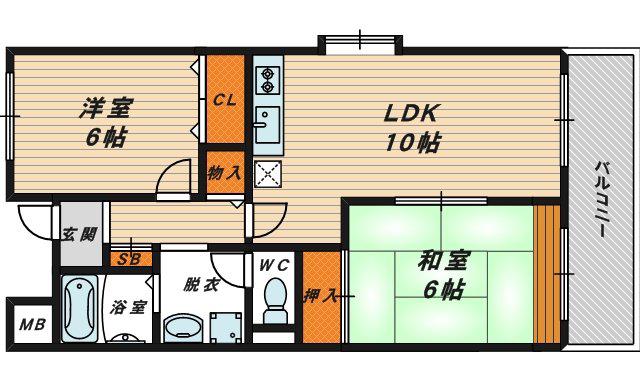 アル・ハイム(2LDK/2階)の間取り写真
