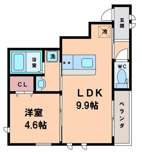 MAIKAI TEZUKAYAMA(1LDK/2階)の間取り写真
