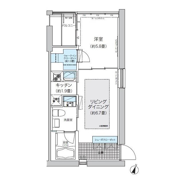 ガーデニエール砧 ウエスト(1LDK/1階)の間取り写真