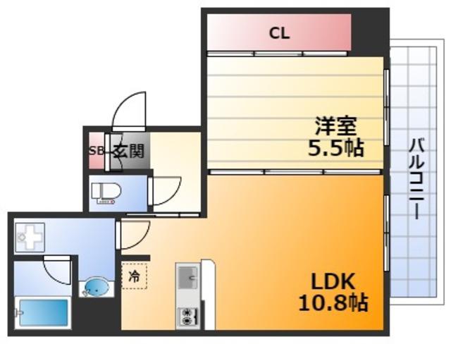 インザグレイス東三国(1LDK/7階)の間取り写真