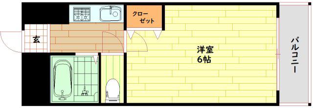 エムロード蒲生(1K/6階)の間取り写真