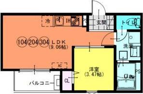 FSTYLE八尾北久宝寺(1LDK/1階)の間取り写真
