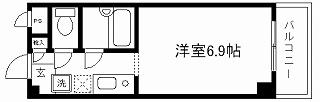 AZIII(1K/4階)の間取り写真