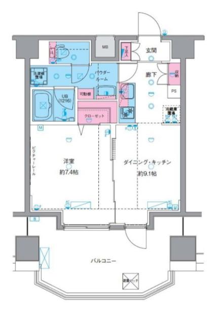 ジェノヴィア南千住Vスカイガーデン(1DK/8階)の間取り写真
