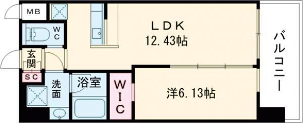 プレジオ永和ASIAN(1LDK/12階)の間取り写真