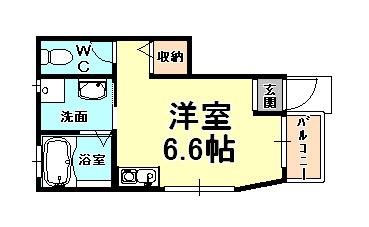 本山北町ハイツ(ワンルーム/1階)の間取り写真