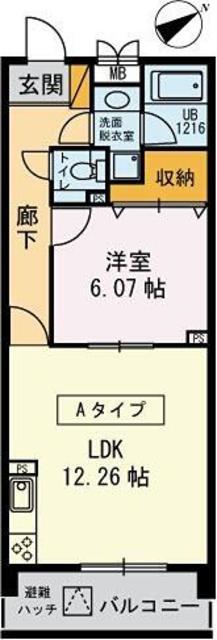クレールメゾン新井(1LDK/2階)の間取り写真