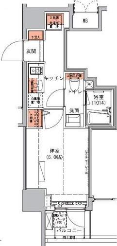 ハーモニーレジデンス池袋002(1K/7階)の間取り写真