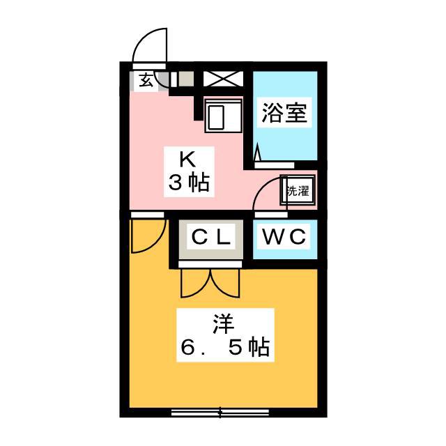 アンプルールブワK・K(1K/2階)の間取り写真
