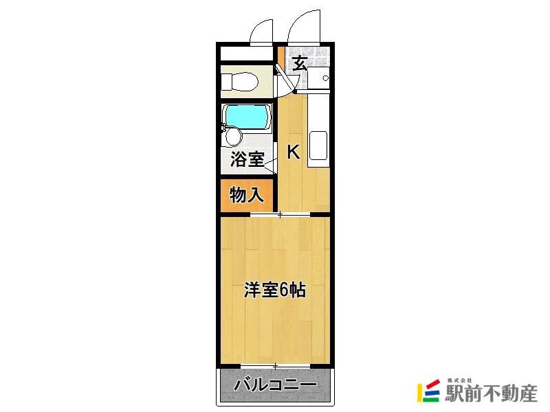 第2秋葉ビル(1K/3階)の間取り写真