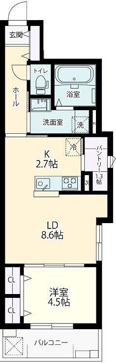 FIERTE (1LDK/1階)の間取り写真